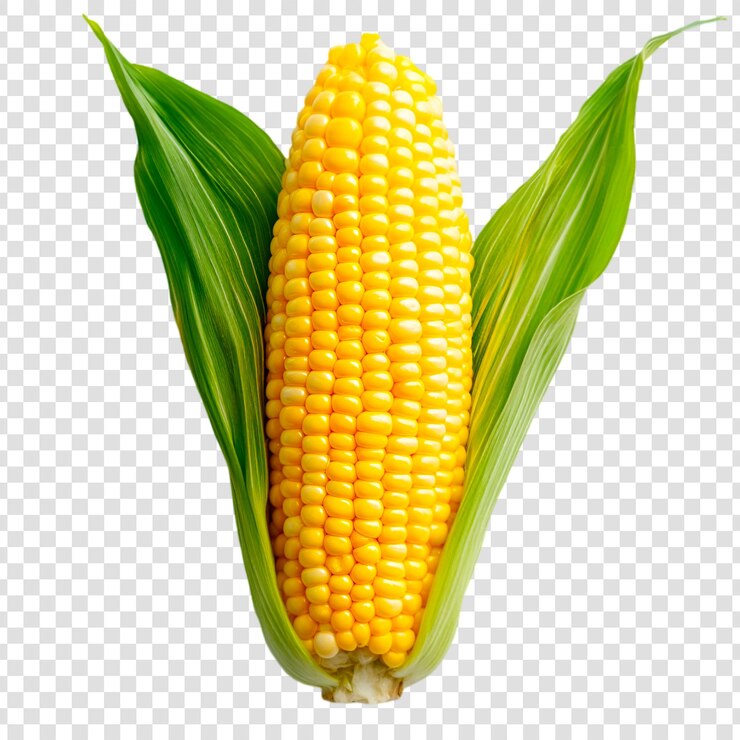 PSD el maíz amarillo fresco en la mazorca las cáscaras verdes la cosecha los alimentos la agricultura de verduras el cultivo del maíz el maíz dulce