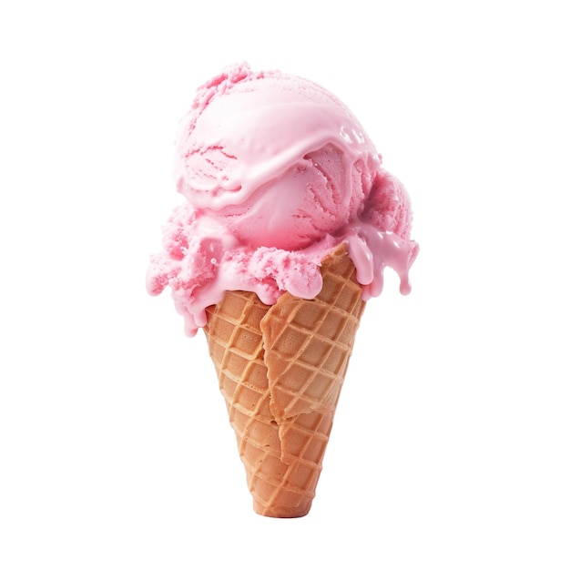 Maíz de helado rosa en un terreno aislado