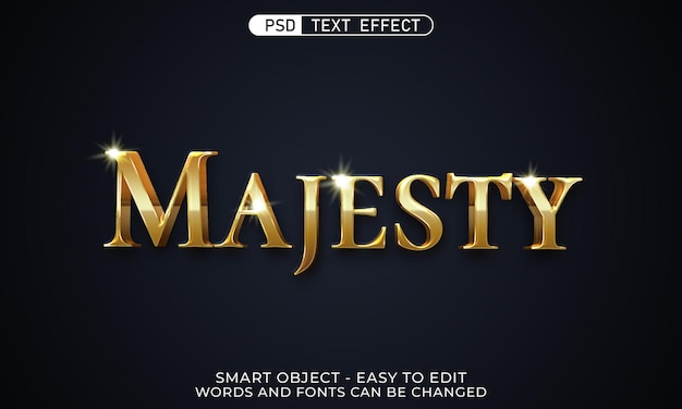 majesté de texte modifiable avec effet 3D