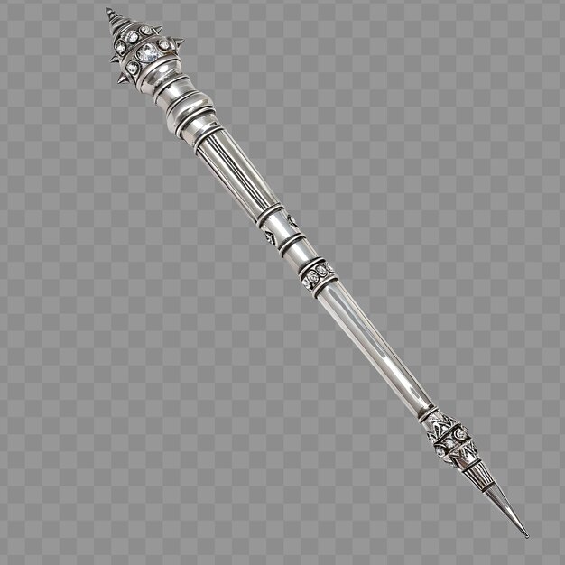 PSD majestic ceremonial silver javelin boasting a gem studded sh game asset isolado conceito png design