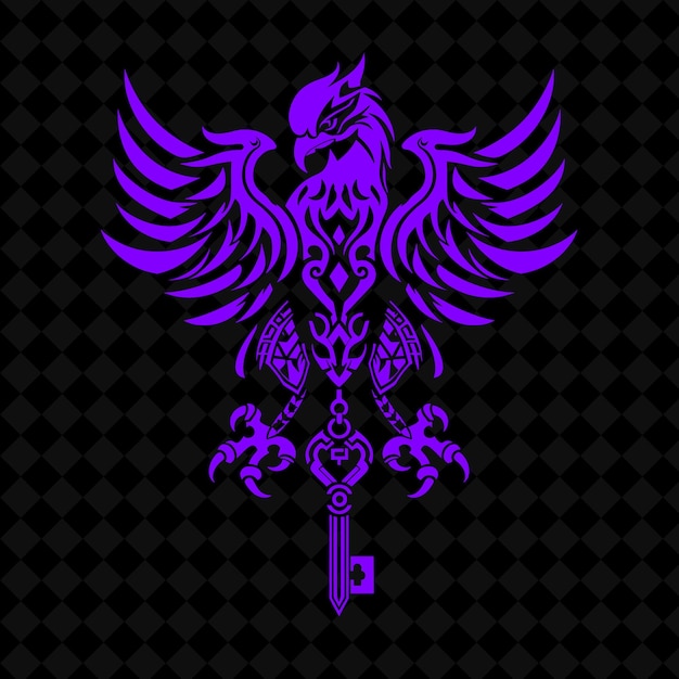 PSD majestic gryphon clan crest logo con garra de grifo y triba diseños minimalistas vectoriales creativos