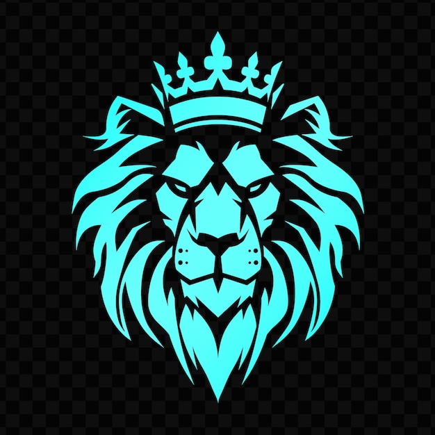 PSD majestic lion mascot logo com uma crina e coroa projetada com inteligência psd vector tshirt tattoo ink art