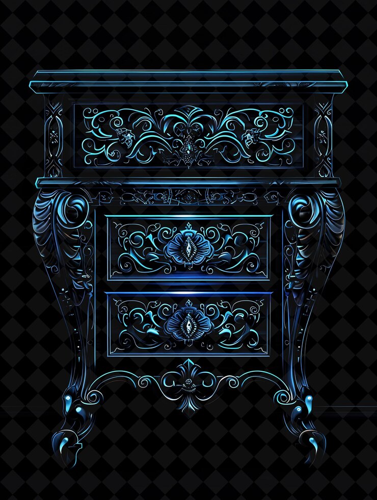 PSD majestic nightstands 8 bit pixel com moldagem intrincada e coleção de design y2k única em png