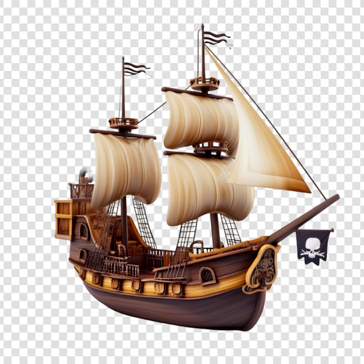 PSD majestic pirate galleon sailing the seas aventura aguarda