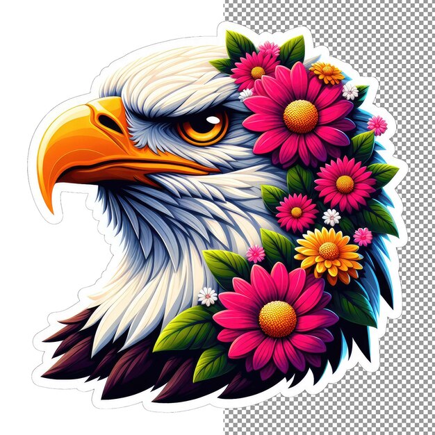 PSD majestic soar eagle face sticker elegancia en la cara del águila