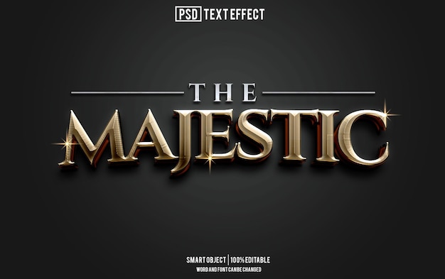 majestic text effect font editable typography 3d text