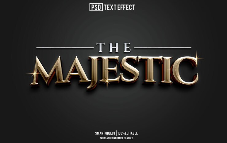 PSD majestic text effect font editable typography 3d text