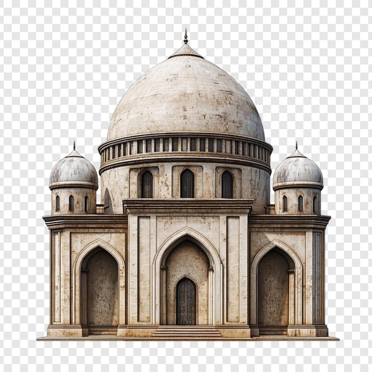 PSD majestuosa mezquita islámica diseño arquitectónico minaretes de cúpula de piedra beige