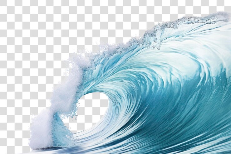 PSD las majestuosas olas del océano se estrellan hermosamente