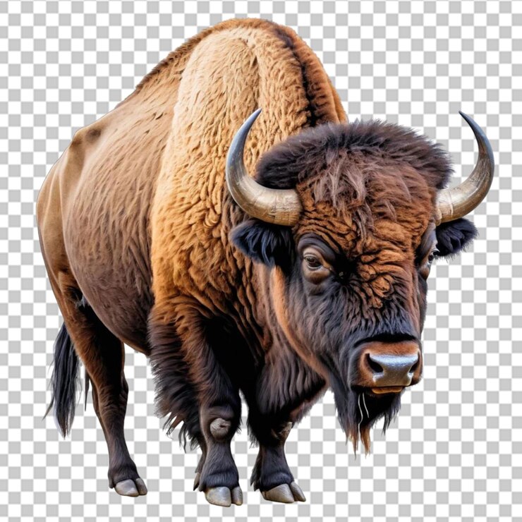 PSD el majestuoso bisonte europeo está cargando