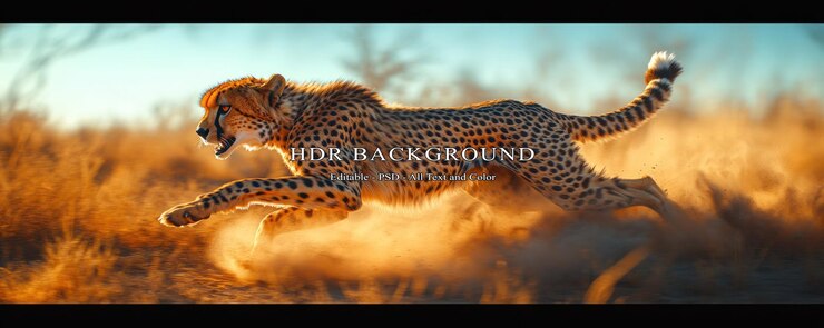 PSD el majestuoso guepardo en movimiento una impresionante fotografía de la vida silvestre al atardecer