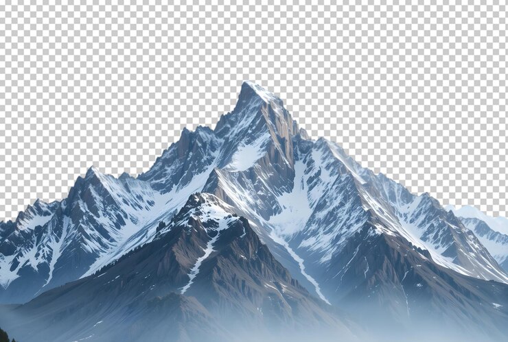 El majestuoso pico de la montaña nevada
