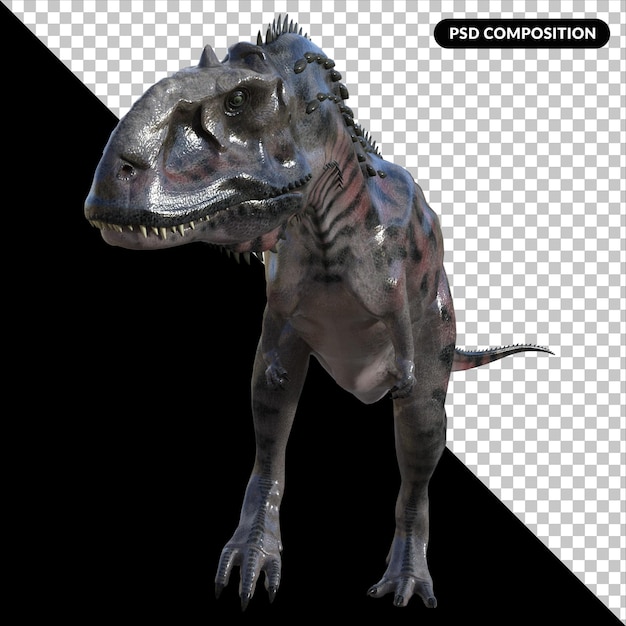 PSD majungasaurus dinosaurio aislado render 3d