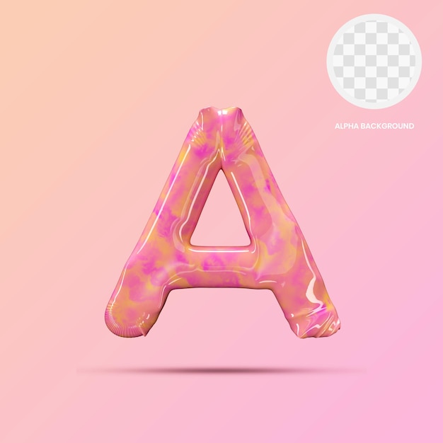 Majuscule A Lollipop 3D Render