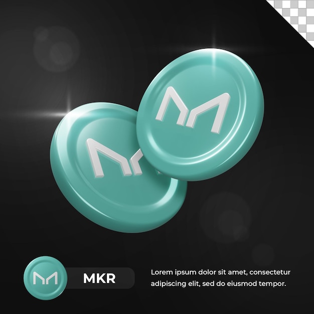 PSD maker mkr criptomoeda moeda 3d renderização