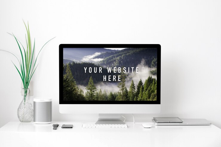 PSD maket psd ruang kerja imac