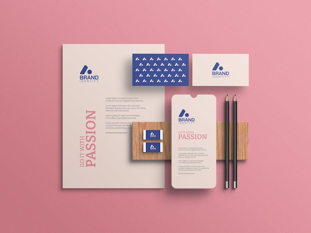 Maketa identity brandingu – kancelářské potřeby