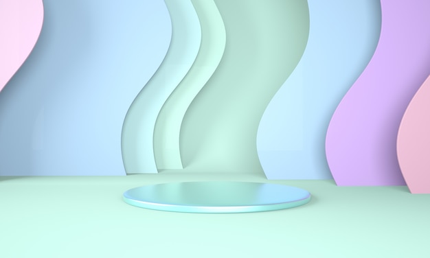 Maketa pódia pro branding, 3D rendering