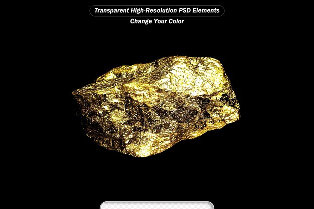 PSD makro-siderit-mineralstein auf schwarzem hintergrund