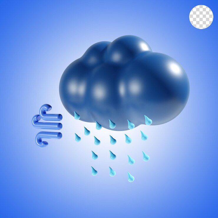 PSD mal tiempo, icono, 3d, render