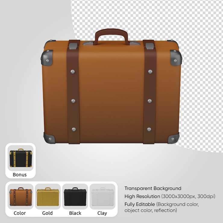 PSD mala de viagem 3d