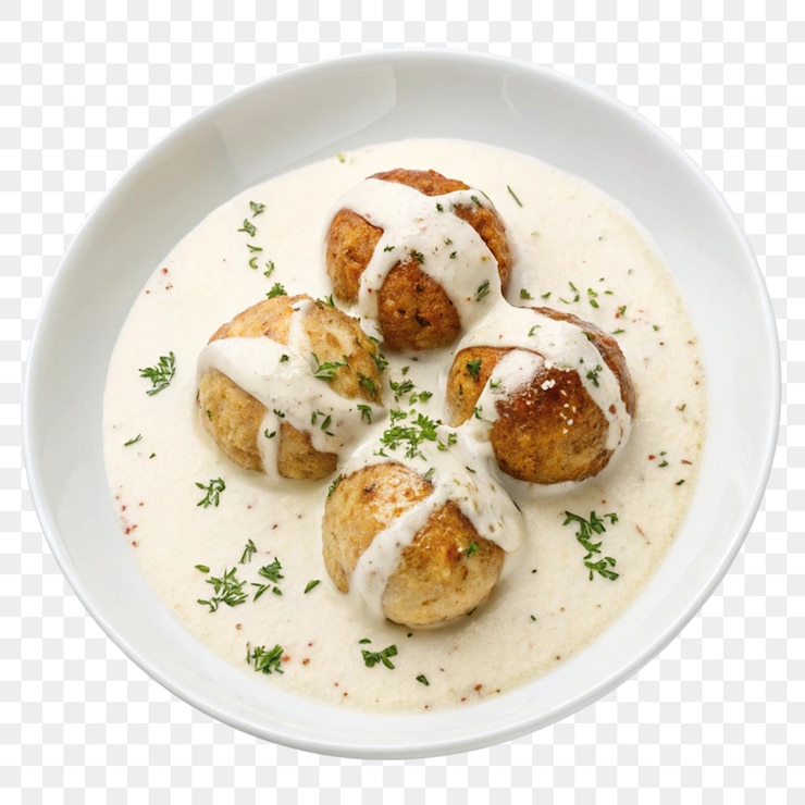 PSD malai kofta aislado en un fondo transparente