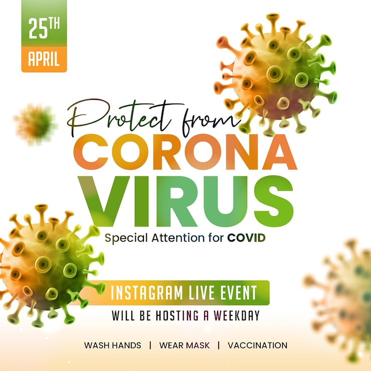PSD malattia di corona virus e pandemia instagram post design