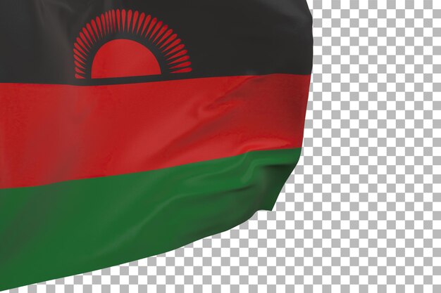 Malawi-Flagge isoliert. Winkendes Banner. Nationalflagge von Malawi