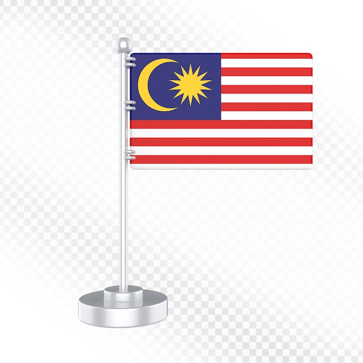 PSD malaysia flag on a table stand