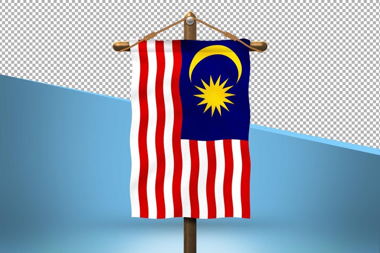 PSD malaysia hang flag design background