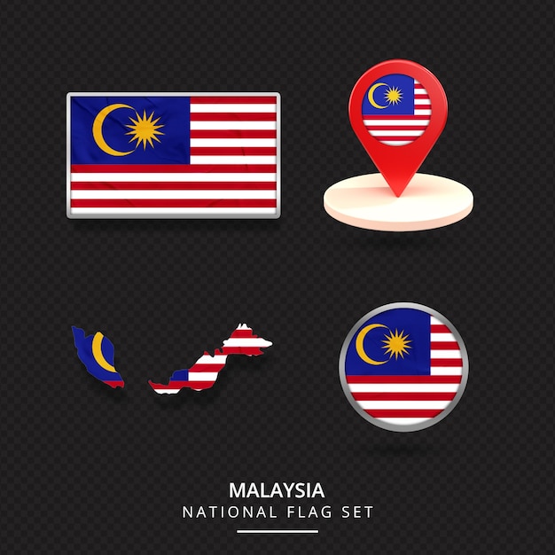 PSD malaysia nationalflagge karte lage element design