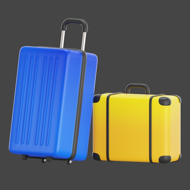 maleta 3d vacaciones Equipaje bolsa de equipaje sobre fondo transparente