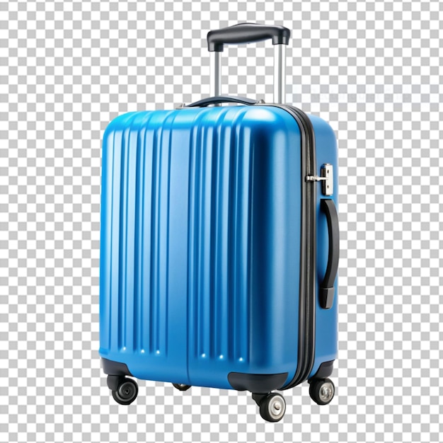 PSD maleta azul sobre un fondo transparente