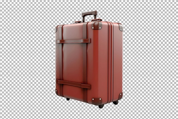 PSD maleta de viagem marrom psd isolada em fundo transparente
