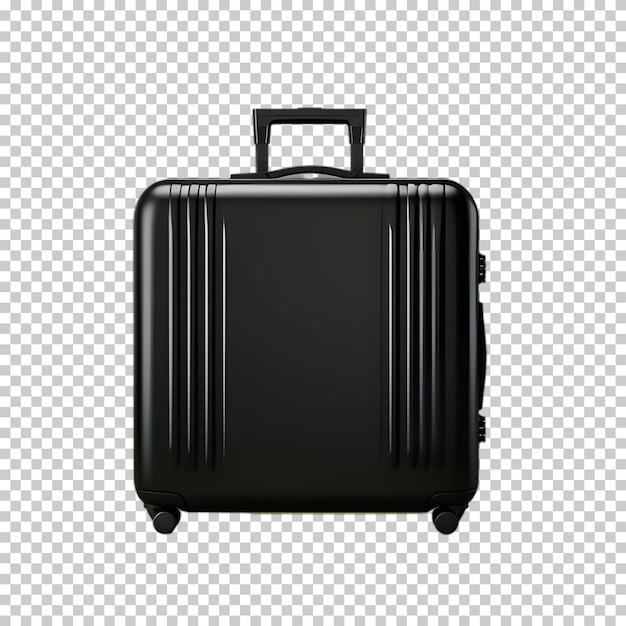 PSD maleta negra en un fondo transparente aislado