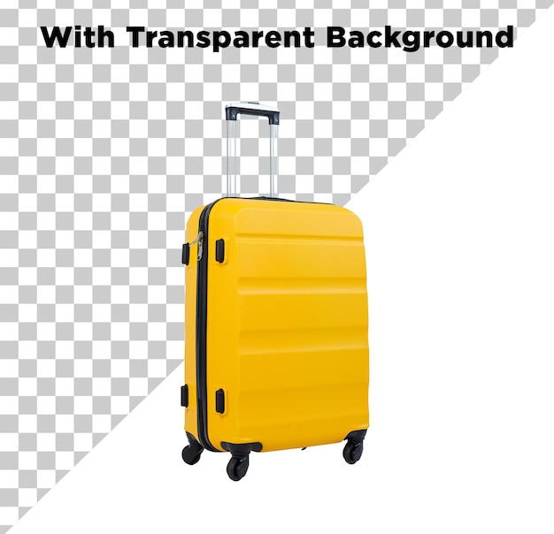 Maleta de viaje de color amarillo PNG PSD en fondo transparente
