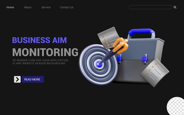 Maletín con documento bullseye firmar fondo oscuro concepto de renderizado 3d para monitoreo de objetivos comerciales