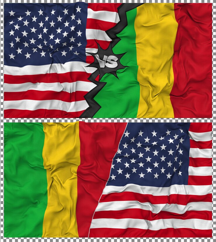 PSD mali vs estados unidos meia bandeira combinada tesoura bump texture relação bilateral renderização 3d