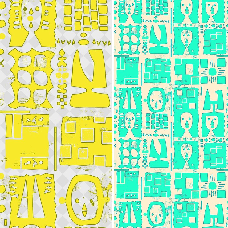 PSD malianische dogon-muster mit abstrakten menschlichen figuren und geomet png traditionelle abstrakte designs