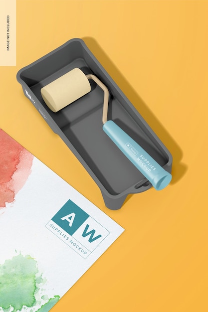 Maltablett und Roller Mockup