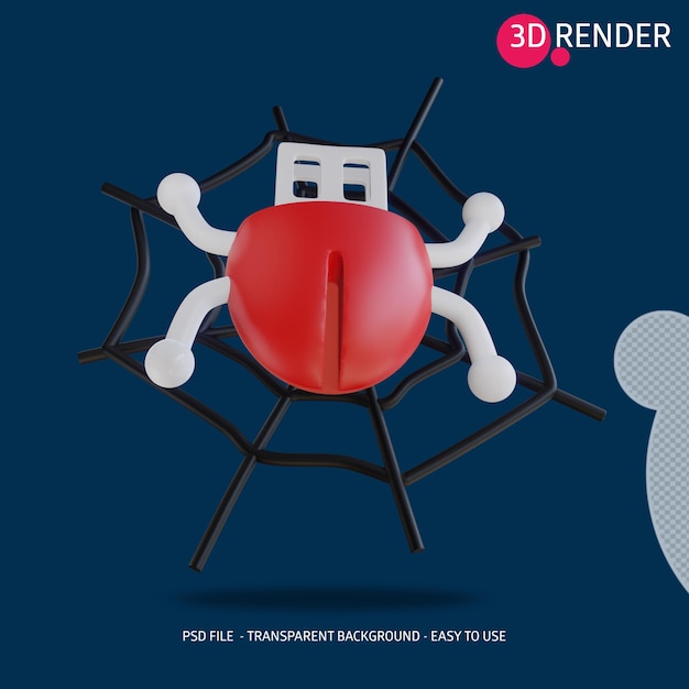 PSD malware de icono 3d