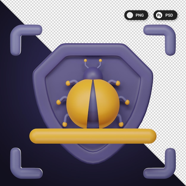 Malware Scanner Set di icone di sicurezza informatica ux ui elementi di web design rendering 3D