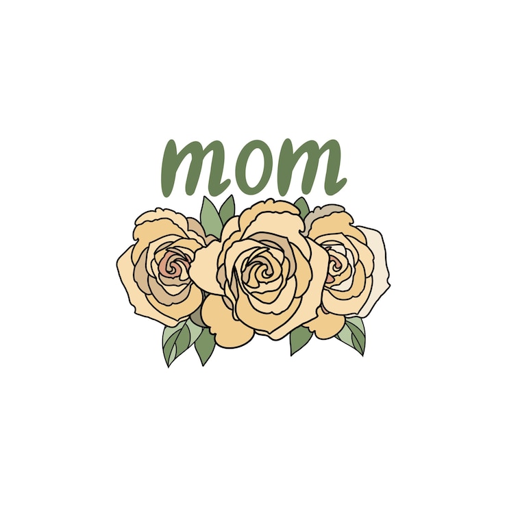 PSD mama mit gelben rosen