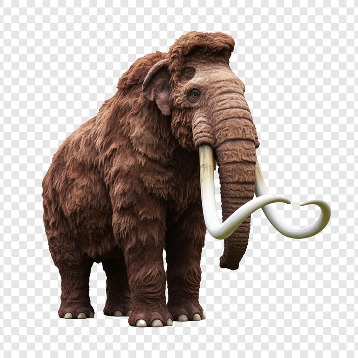 PSD mamute lanoso em fundo transparente