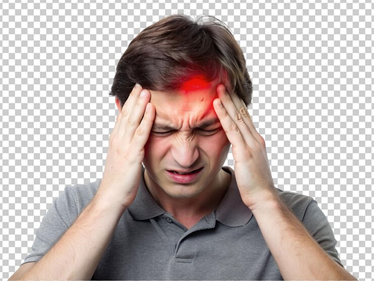 PSD man feeling head pain