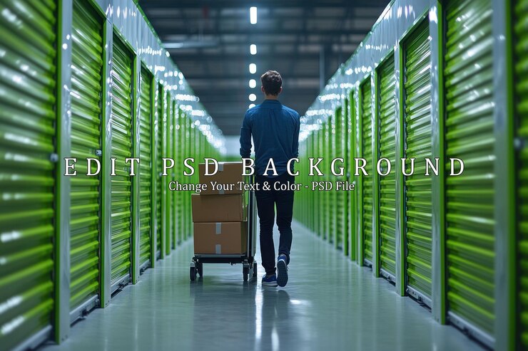 PSD man walking in a self storage facility