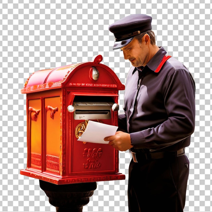 PSD man with mail