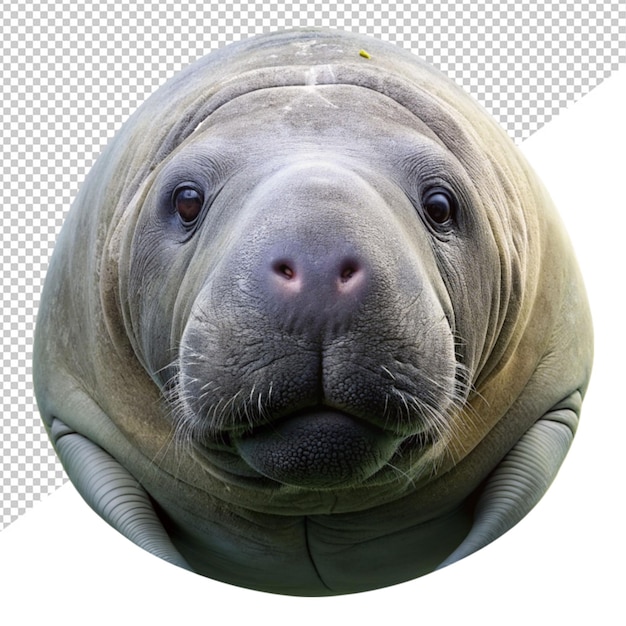 PSD manatee-gesicht auf durchsichtigem hintergrund