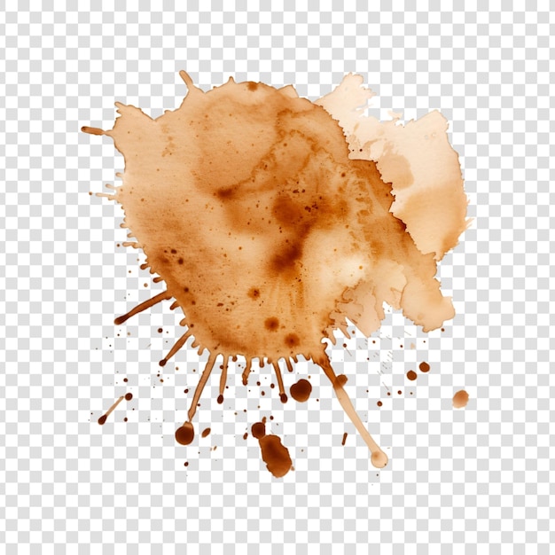 Mancha de café sobre un fondo transparente