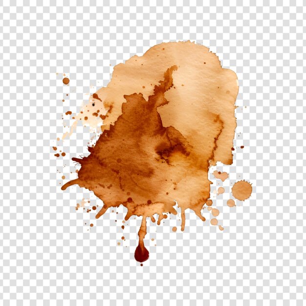 Mancha de café sobre un fondo transparente